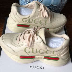 Rhyton Gucci logo leather sneaker